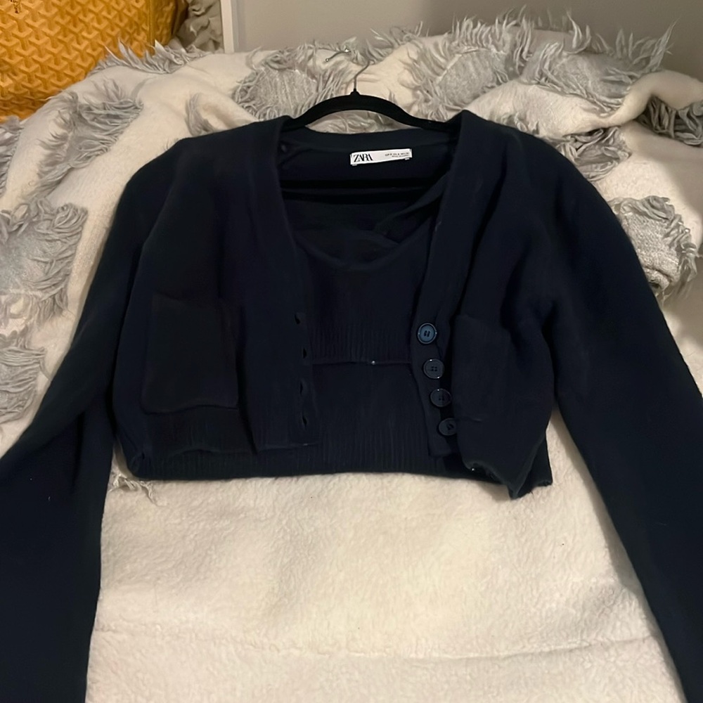 Zara cardigan bralette and sweater set